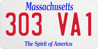 MA license plate 303VA1