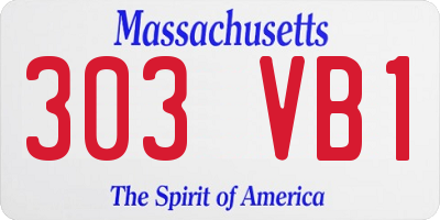 MA license plate 303VB1