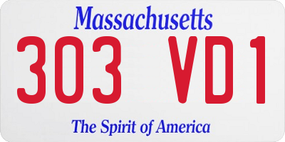 MA license plate 303VD1
