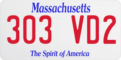 MA license plate 303VD2