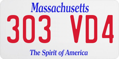 MA license plate 303VD4
