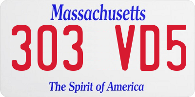 MA license plate 303VD5