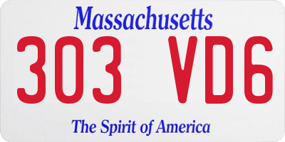 MA license plate 303VD6