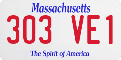 MA license plate 303VE1