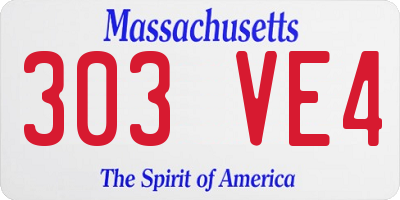 MA license plate 303VE4