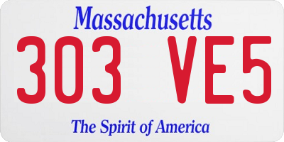MA license plate 303VE5