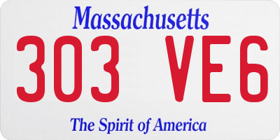 MA license plate 303VE6