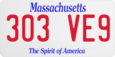 MA license plate 303VE9