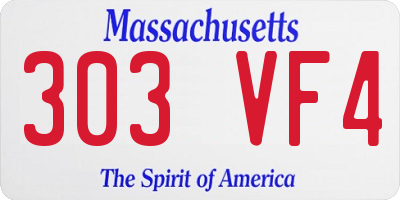 MA license plate 303VF4