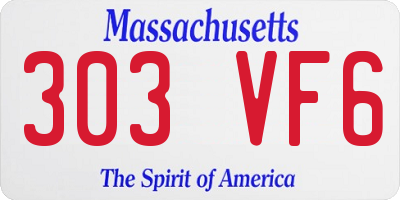 MA license plate 303VF6