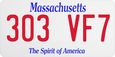 MA license plate 303VF7