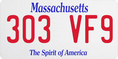 MA license plate 303VF9