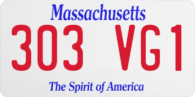 MA license plate 303VG1