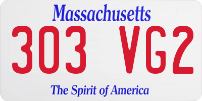MA license plate 303VG2
