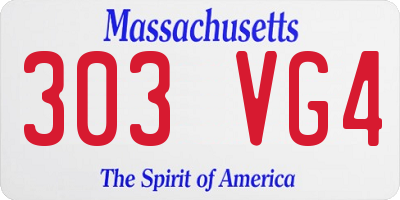 MA license plate 303VG4