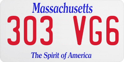 MA license plate 303VG6