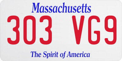 MA license plate 303VG9
