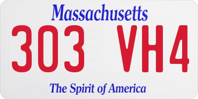 MA license plate 303VH4
