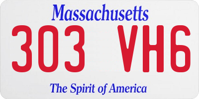 MA license plate 303VH6