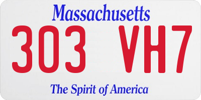 MA license plate 303VH7