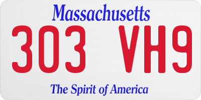 MA license plate 303VH9