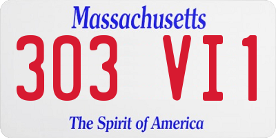 MA license plate 303VI1