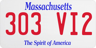 MA license plate 303VI2