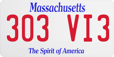 MA license plate 303VI3