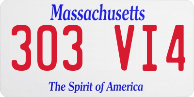 MA license plate 303VI4