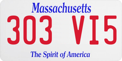 MA license plate 303VI5
