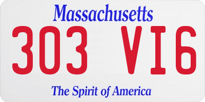 MA license plate 303VI6