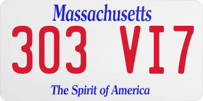 MA license plate 303VI7