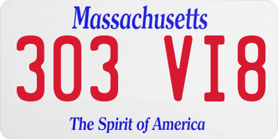 MA license plate 303VI8