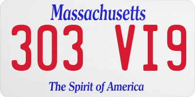 MA license plate 303VI9