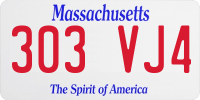 MA license plate 303VJ4