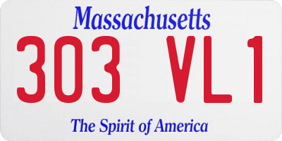 MA license plate 303VL1