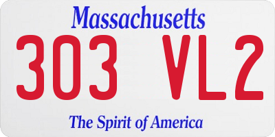 MA license plate 303VL2