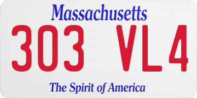 MA license plate 303VL4