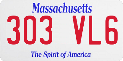 MA license plate 303VL6