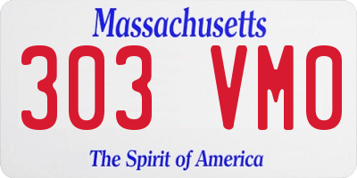 MA license plate 303VM0