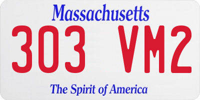 MA license plate 303VM2