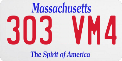 MA license plate 303VM4