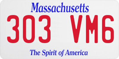 MA license plate 303VM6