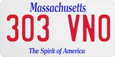 MA license plate 303VN0