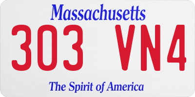 MA license plate 303VN4
