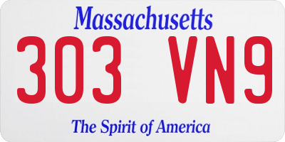 MA license plate 303VN9