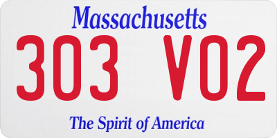 MA license plate 303VO2