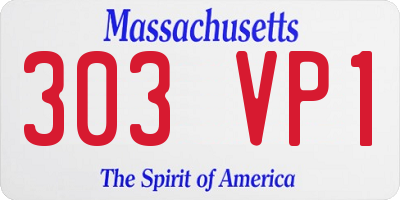 MA license plate 303VP1