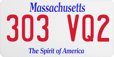 MA license plate 303VQ2
