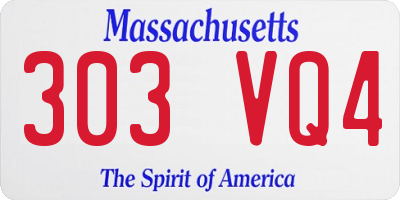 MA license plate 303VQ4